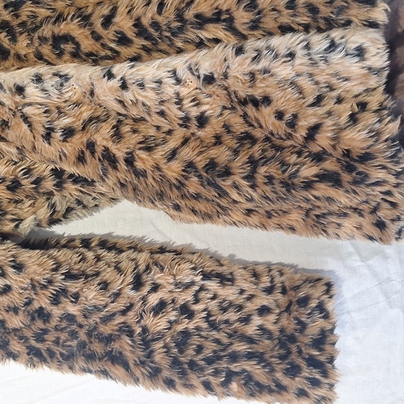 Leopard Print Teddy Jacket With Hood, Button Up, Fitted, Sz 4, NWOT - Picture 7 of 15